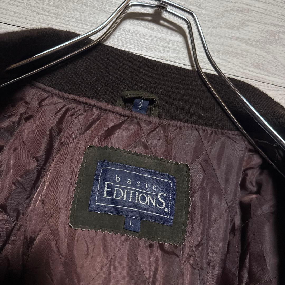 90s Editions スエード レザースタジャン 本革 切替 短丈 中綿