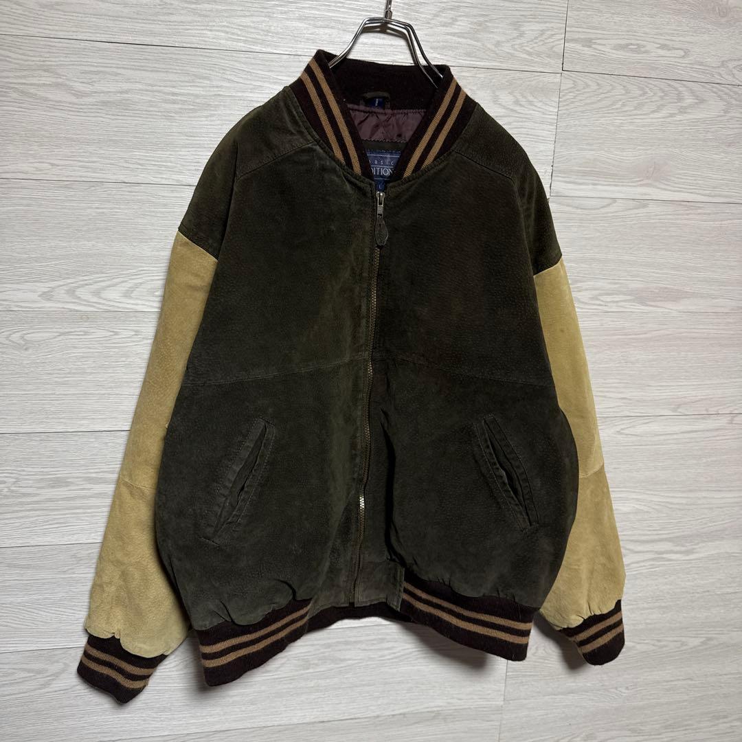 90s Editions スエード レザースタジャン 本革 切替 短丈 中綿