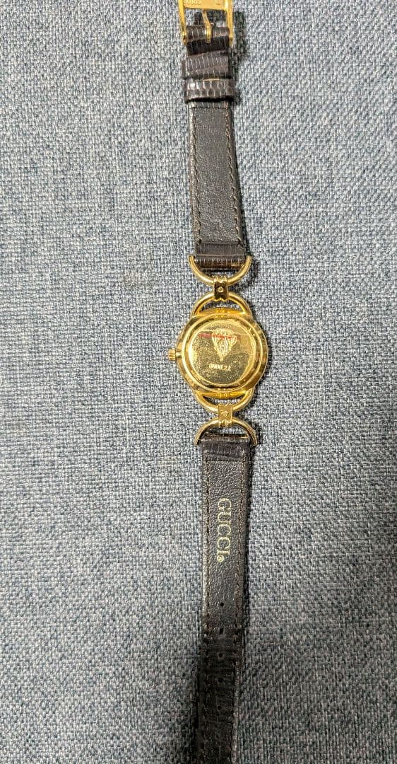 GUCCI グッチ 6000.2.L 腕時計 GP/レザー クオーツ