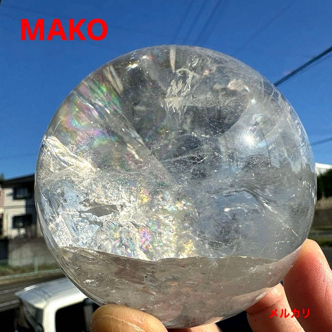 M1846☆水晶丸玉86mm921g☆アイリスクォーツ☆天然石☆N51002