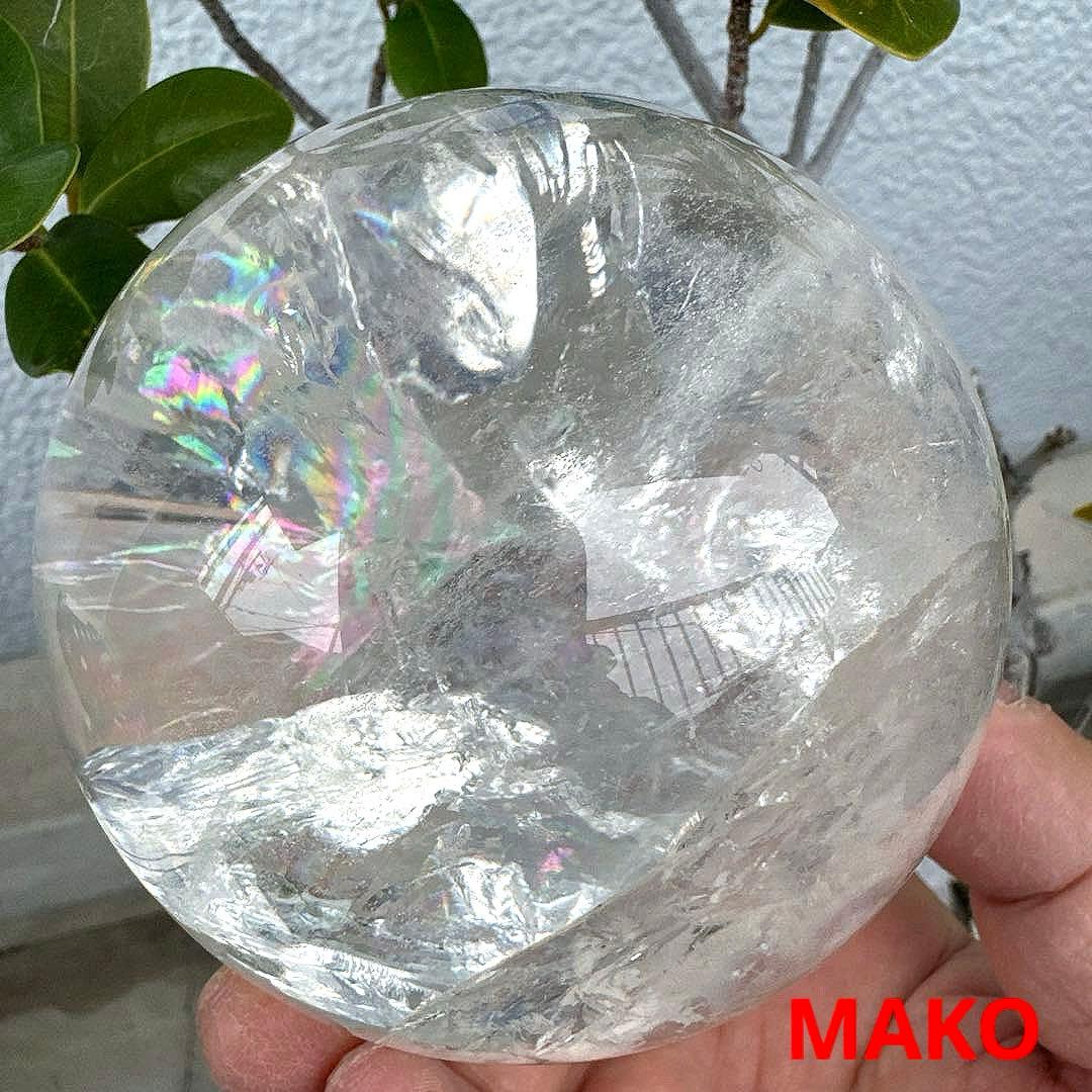 M1846☆水晶丸玉86mm921g☆アイリスクォーツ☆天然石☆N51002