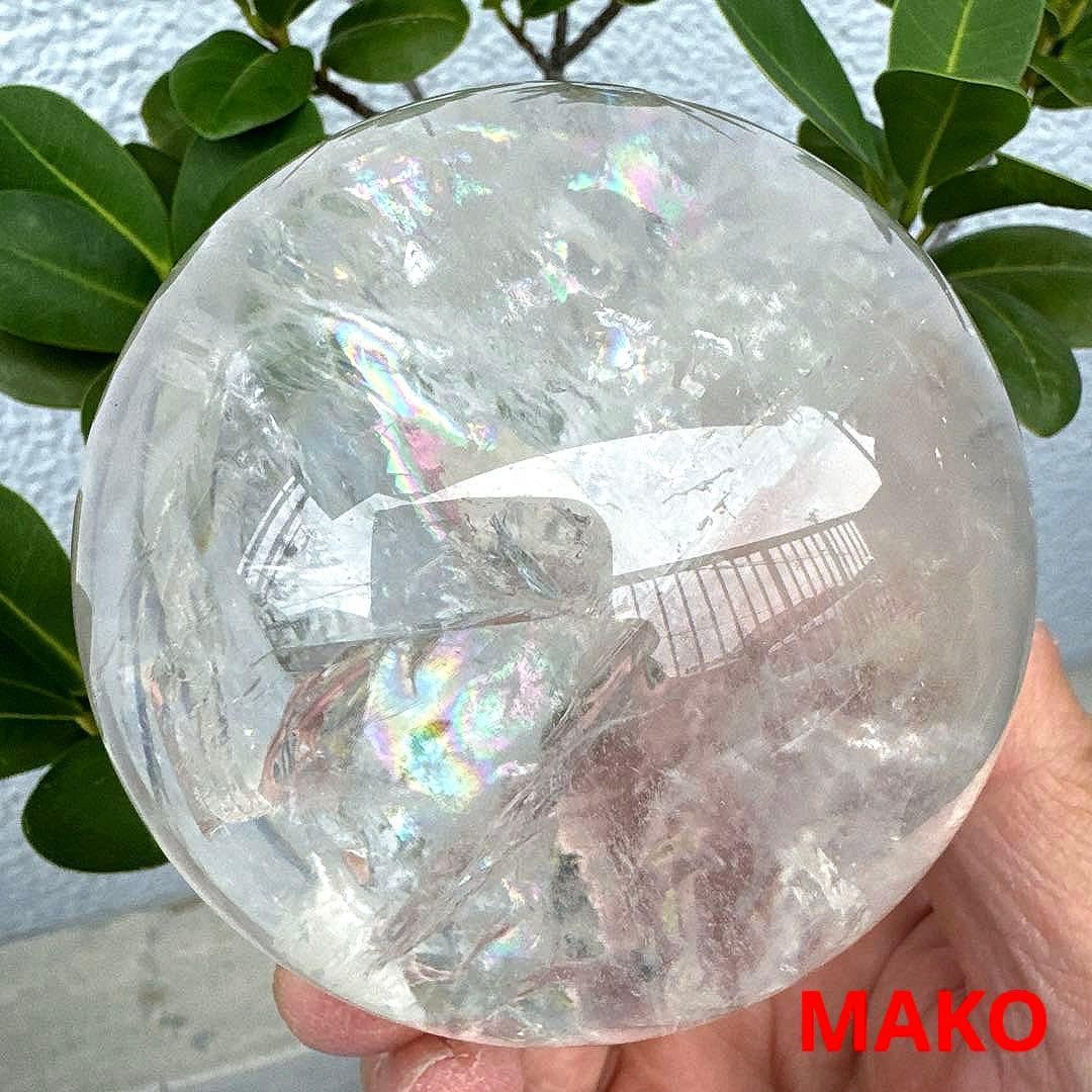 M1846☆水晶丸玉86mm921g☆アイリスクォーツ☆天然石☆N51002