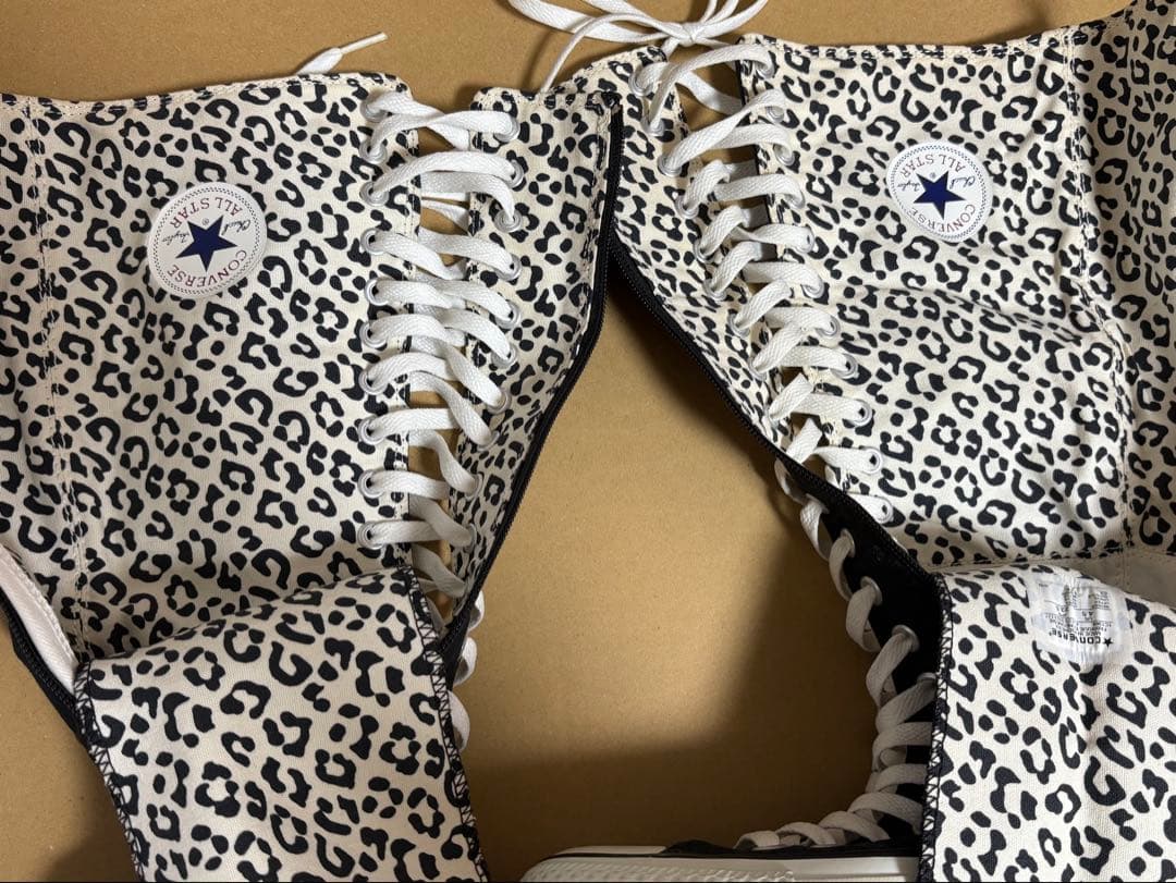 CONVERSE ALLSTAR ブラックロングブーツ(レオパード)