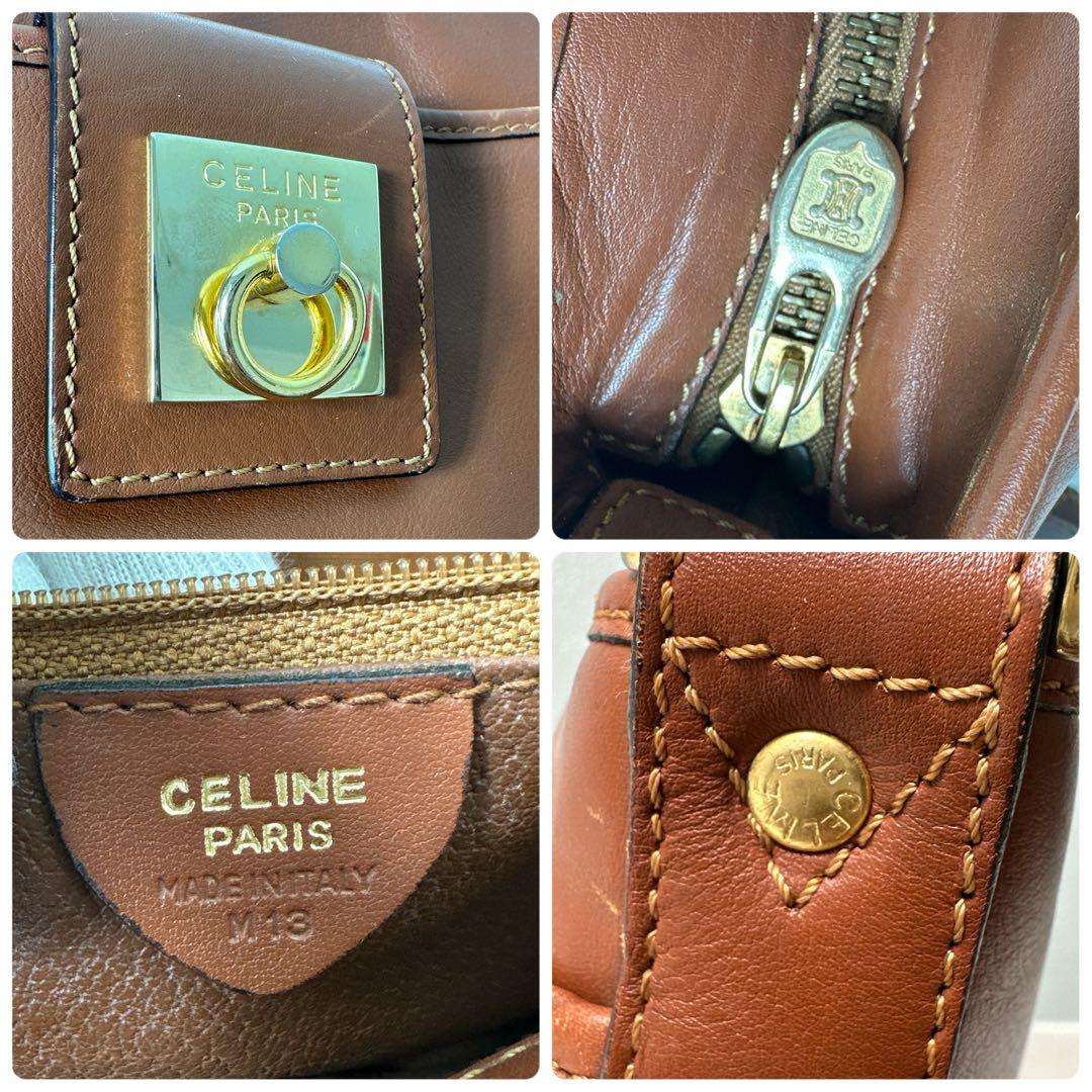 美品✨セリーヌ ショルダーバッグ ガンチーニ ポシェット 斜め掛け レザー