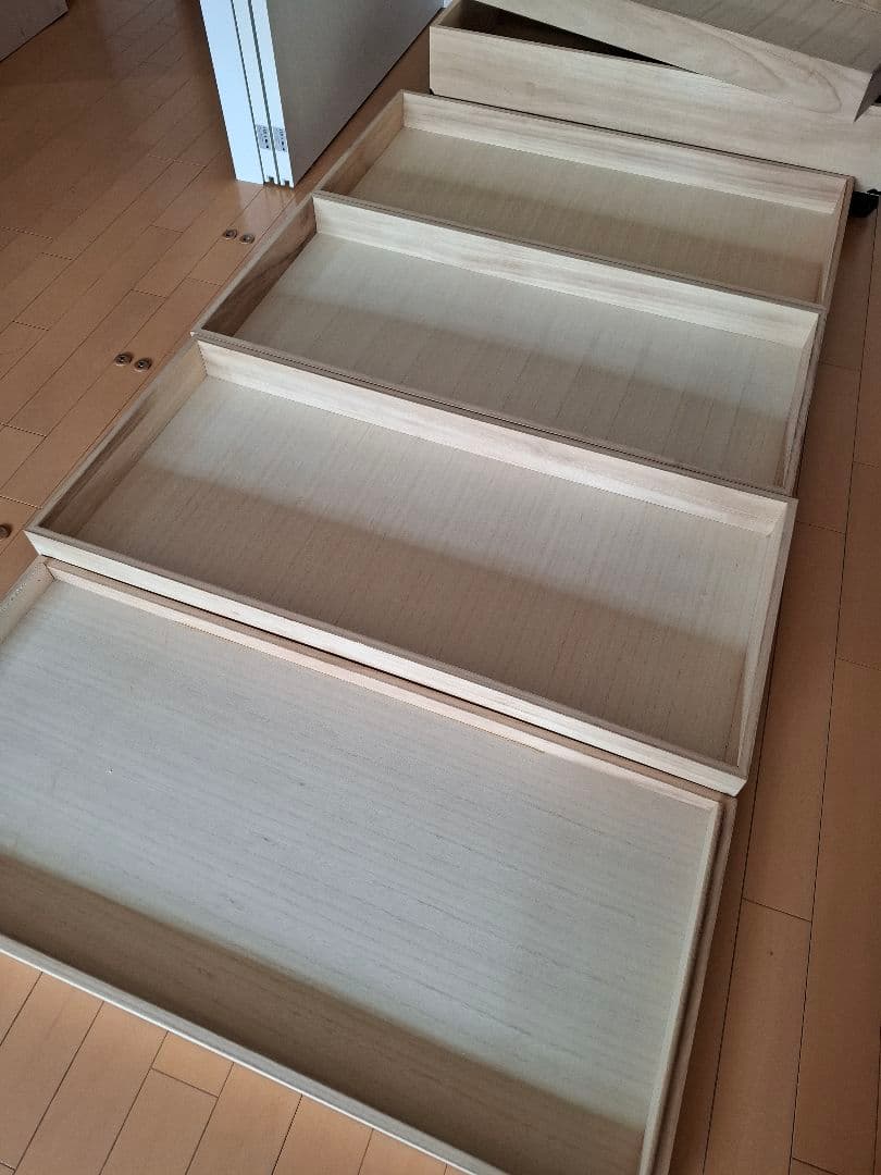 収納ケース　(桐)　 5段　キャスター付き