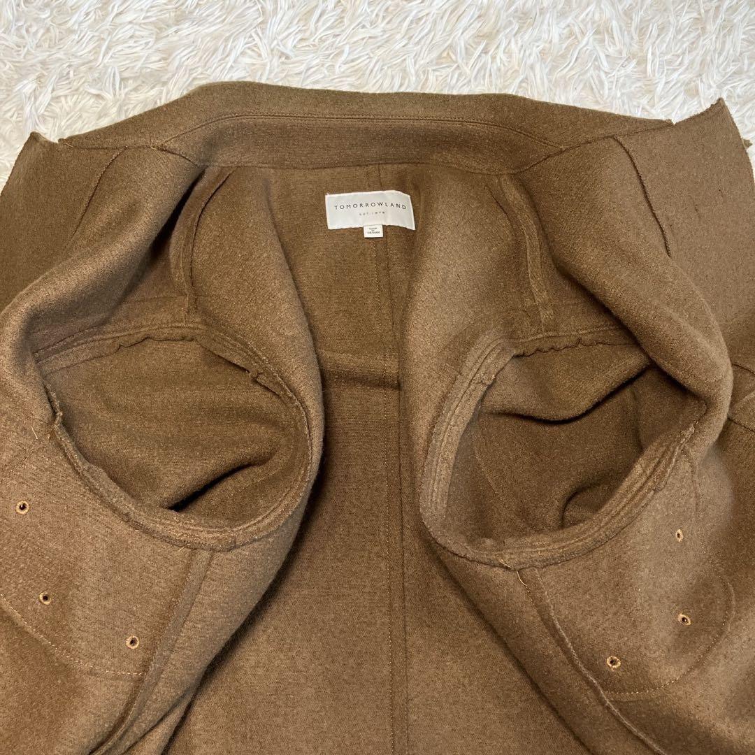 ◎極美品 トゥモローランド ウール100 ダッフルコート M ブラウン 起毛 1