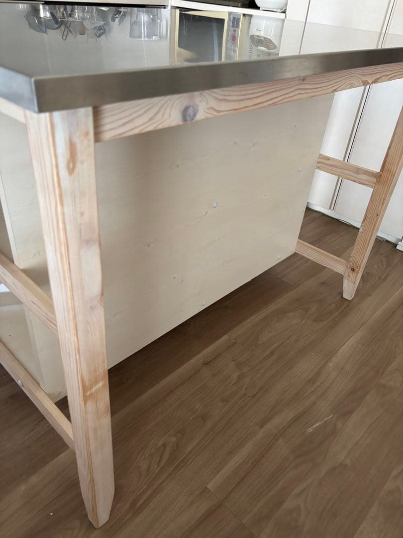 ニトリ　ワークテーブル キッチンテーブル　シナモ