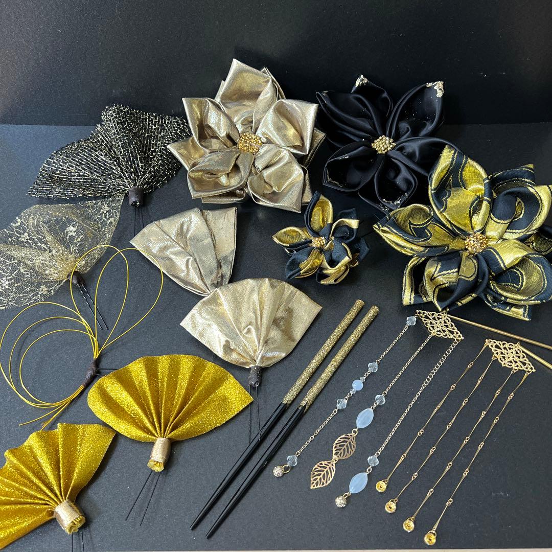 髪飾り・かんざし・成人式・結婚式・つまみ細工・豪華・超ド派手・振袖・花魁