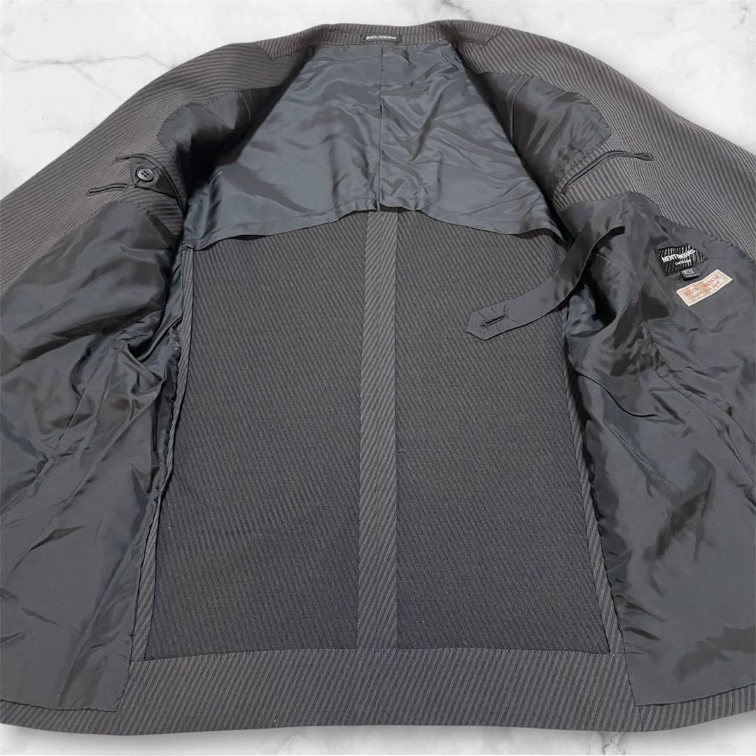 激渋　メンズ　ティノラス　3ピース　グレー　ストライプ柄　ウール100% M