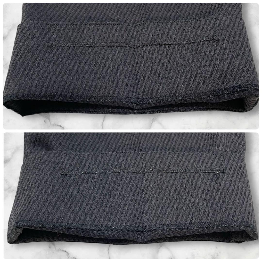 激渋　メンズ　ティノラス　3ピース　グレー　ストライプ柄　ウール100% M