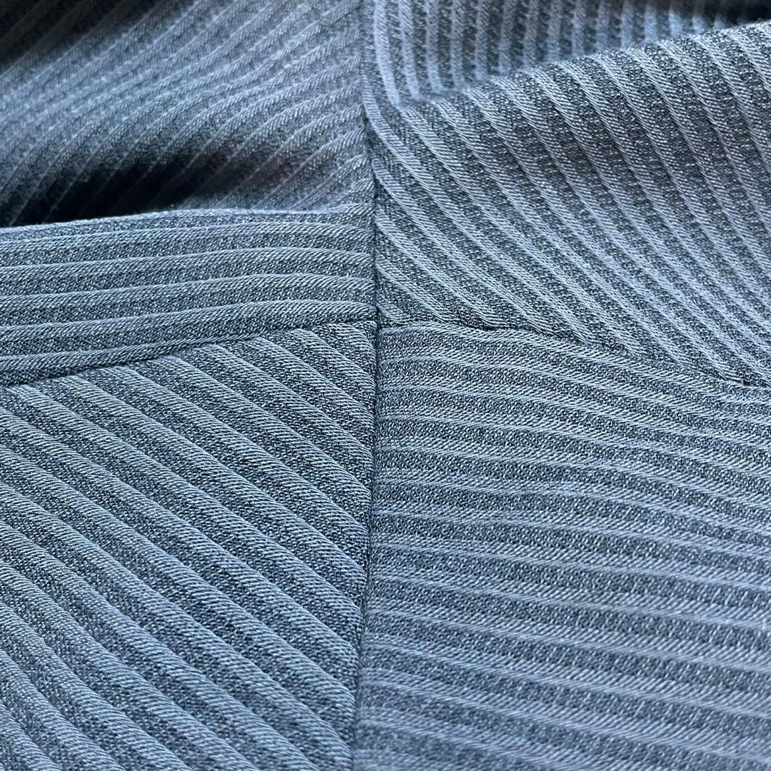 激渋　メンズ　ティノラス　3ピース　グレー　ストライプ柄　ウール100% M