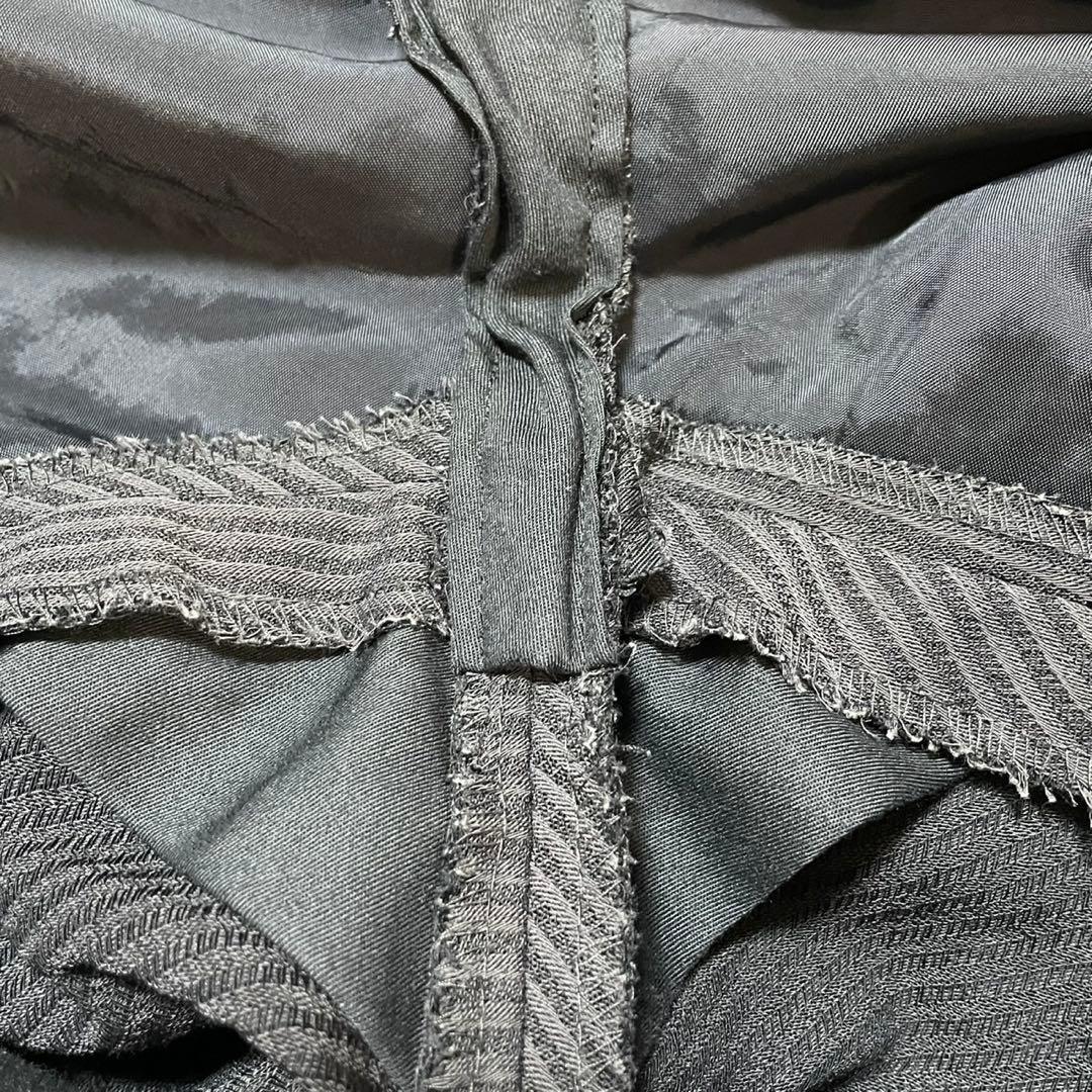 激渋　メンズ　ティノラス　3ピース　グレー　ストライプ柄　ウール100% M