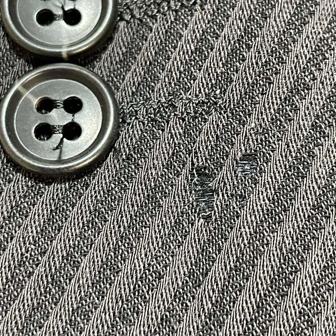 激渋　メンズ　ティノラス　3ピース　グレー　ストライプ柄　ウール100% M