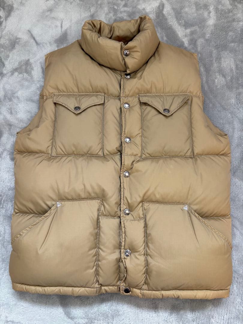 ノースフェイス パープルレーベル ダウンベスト ベージュ ＬBEAMS別注