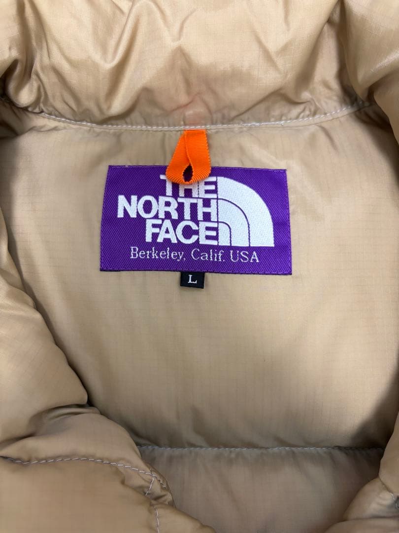 ノースフェイス パープルレーベル ダウンベスト ベージュ ＬBEAMS別注