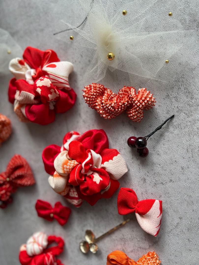 ゆ*は様 七五三　七五三髪飾り　ヘッドドレス　着物髪飾り　リメイク髪飾り　030