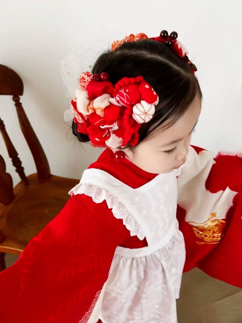 ゆ*は様 七五三　七五三髪飾り　ヘッドドレス　着物髪飾り　リメイク髪飾り　030