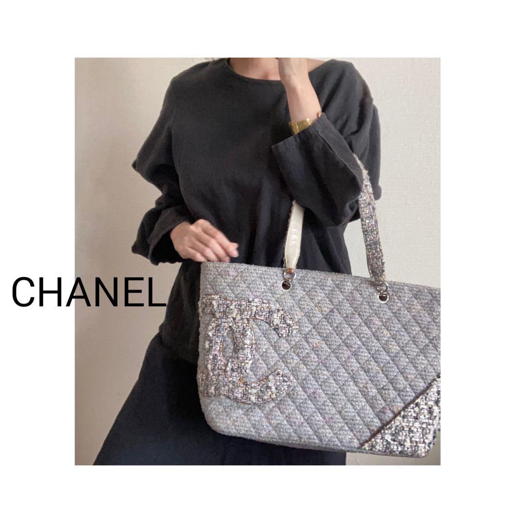 りく様♡CHANEL カンボンライン ツイード　トートバッグ　マトラッセ