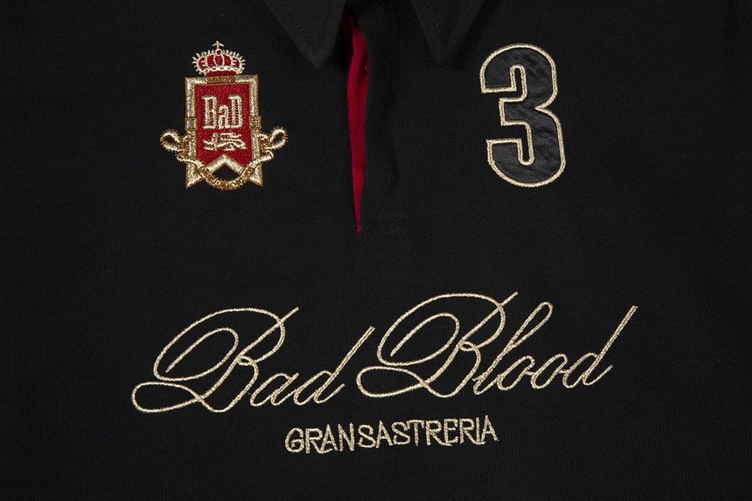 Bad Blood 黒 長袖ポロシャツ 3