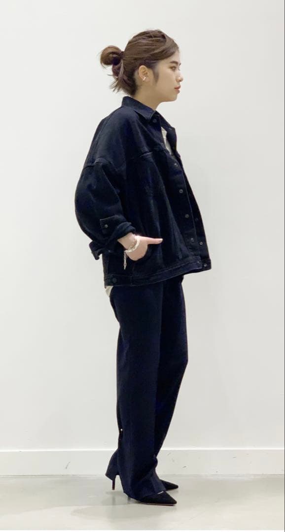 AP STUDIO ブラックオーバーサイズデニムジャケット