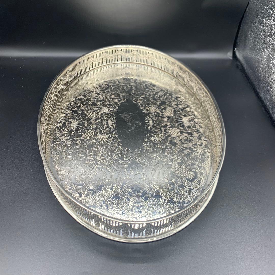 ＜英国ビンテージ＞　シルバートレイ　サルヴァ　銀盆　シルバープレート　A