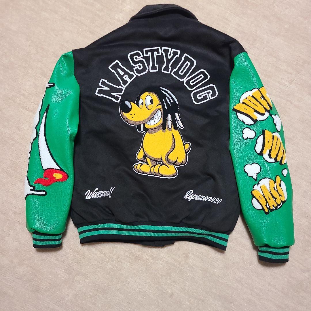 Nasty Dog ナスティードッグ　スタジャン L ブラック/グリーン