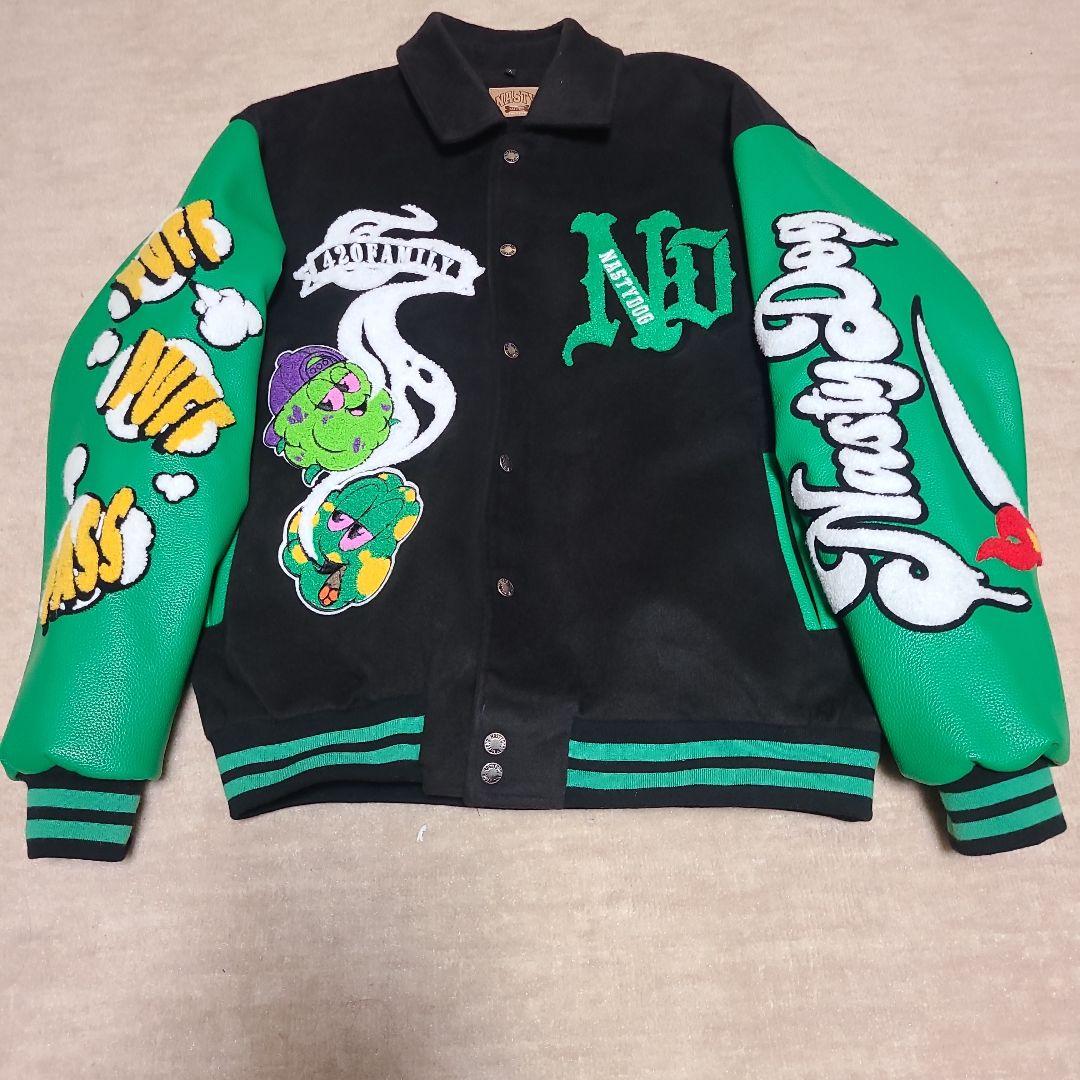 Nasty Dog ナスティードッグ　スタジャン L ブラック/グリーン