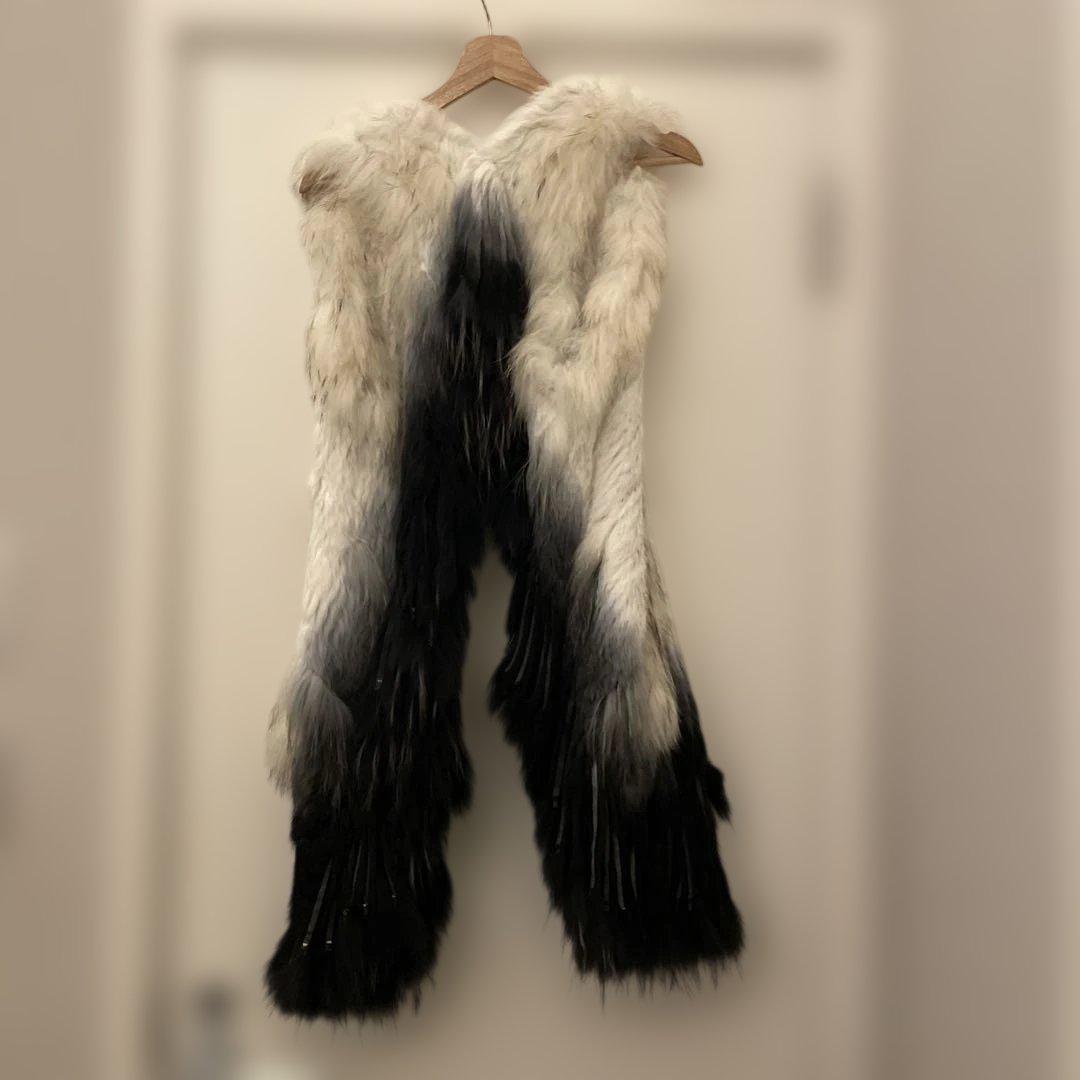 フェイクファー グラデーションベスト リアルファー