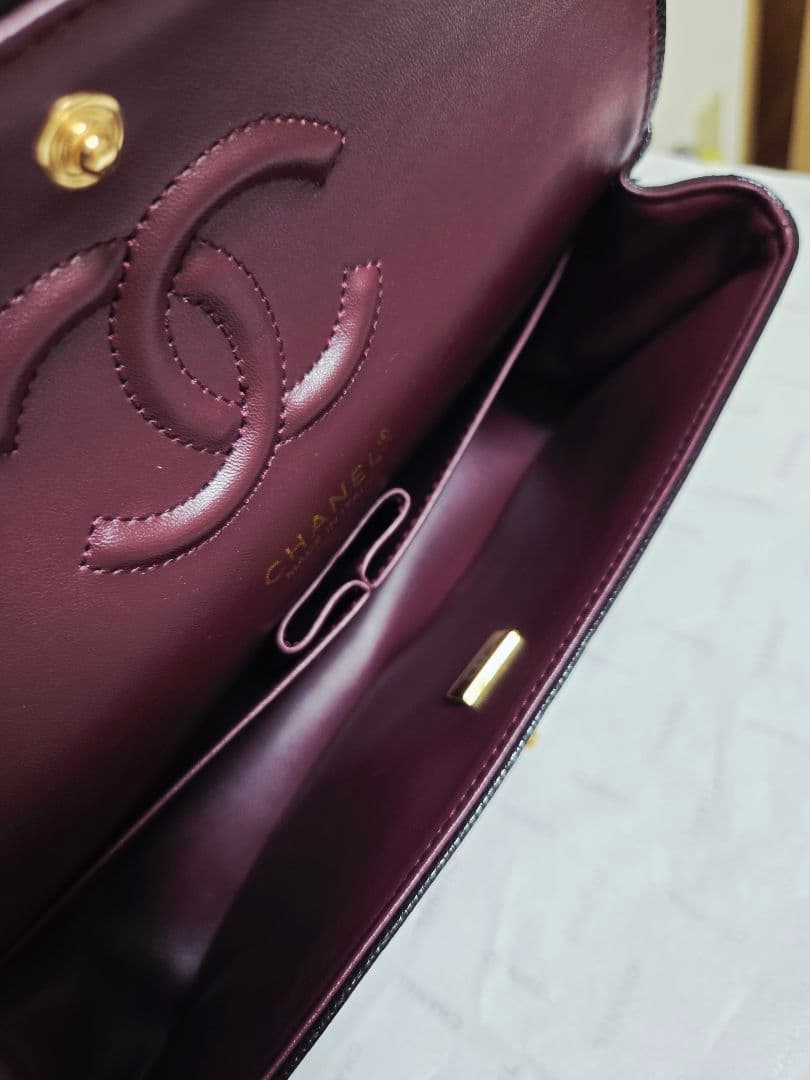 CHANEL ダブルチェーン　フラップバッグ　キャビアスキンゴールド☆ノベルティ