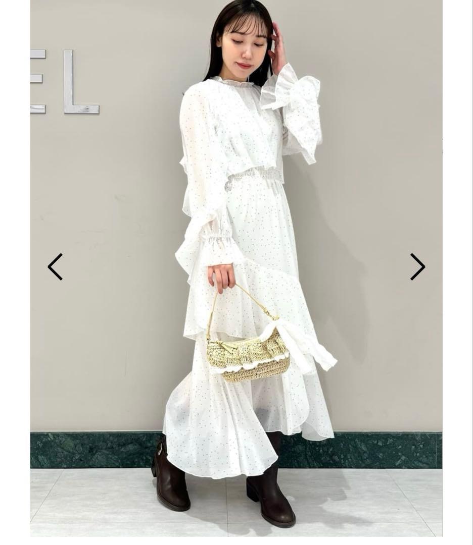 SNIDEL ブラウスレイヤードフリルワンピース