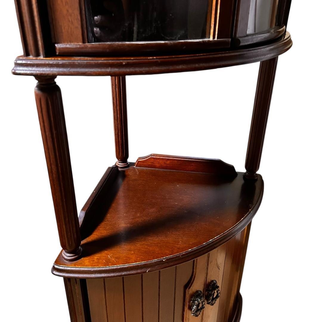 綾野製作所 アヤノクラフト コーナーキャビネット 木製3段 ダークブラウン