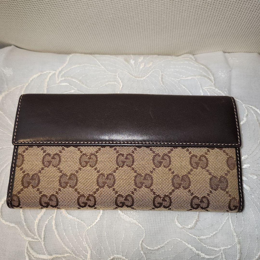 GUCCI GGパターン 長財布 ベージュ/ブラウン