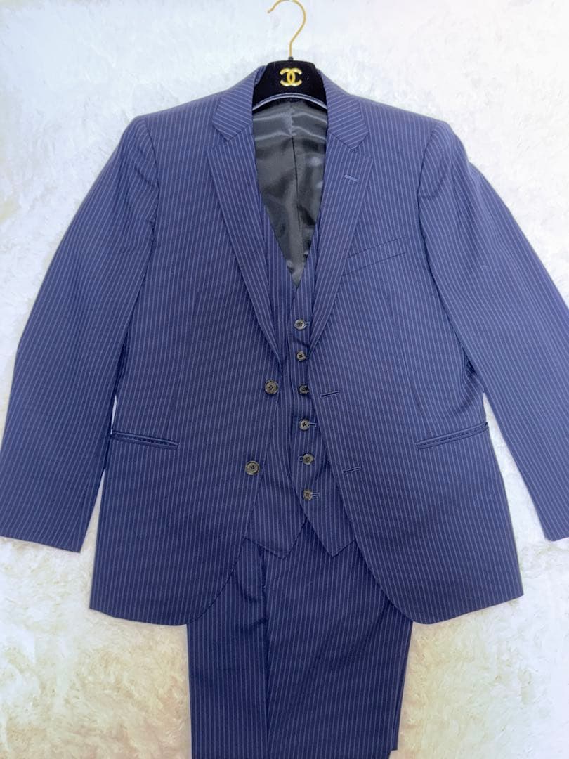 ✨極美品✨バーバリー ネイビー ストライプ 3ピース スーツ