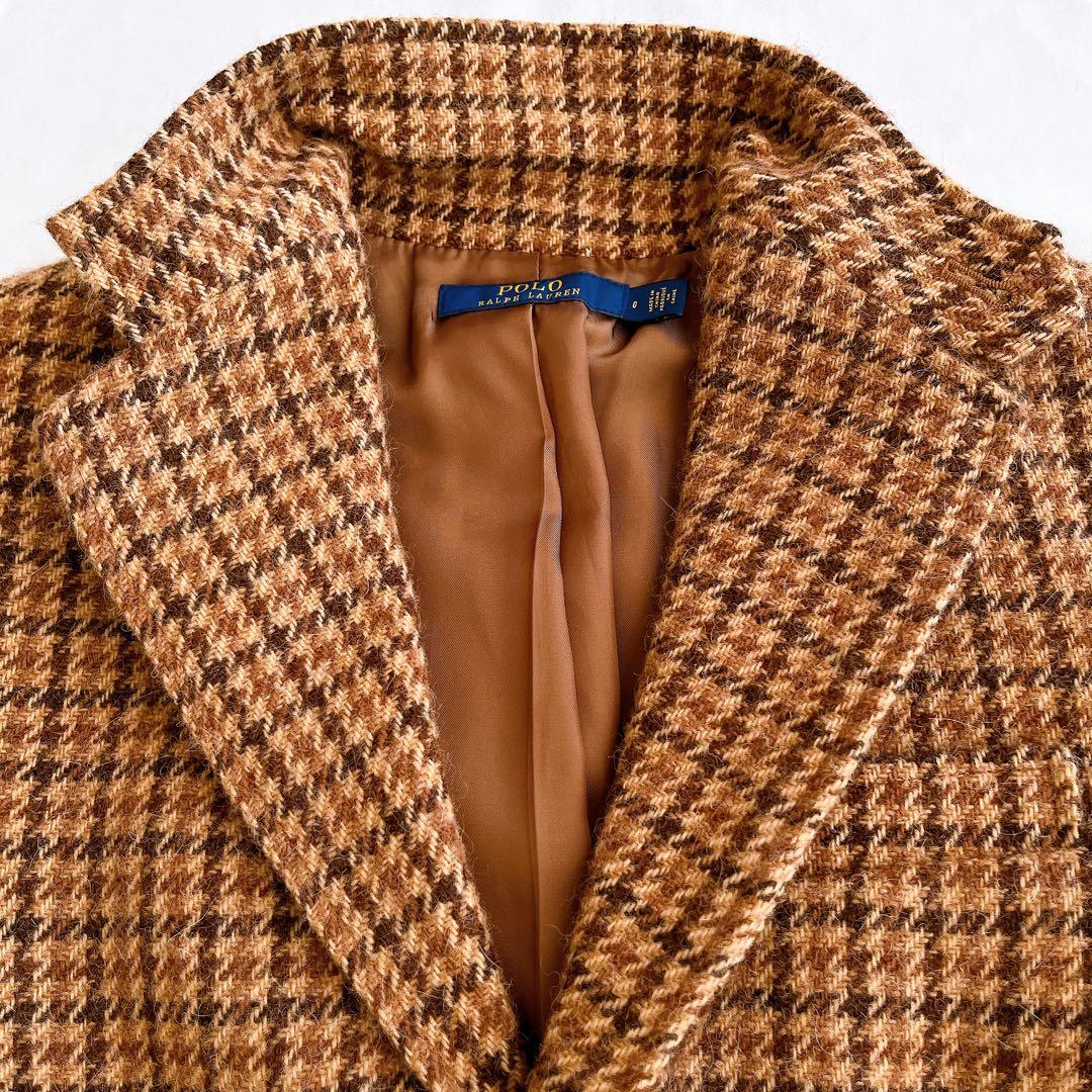 極美品 ポロラルフローレン ジャケット 千鳥格子 アルパカ ラムレザー パッチ