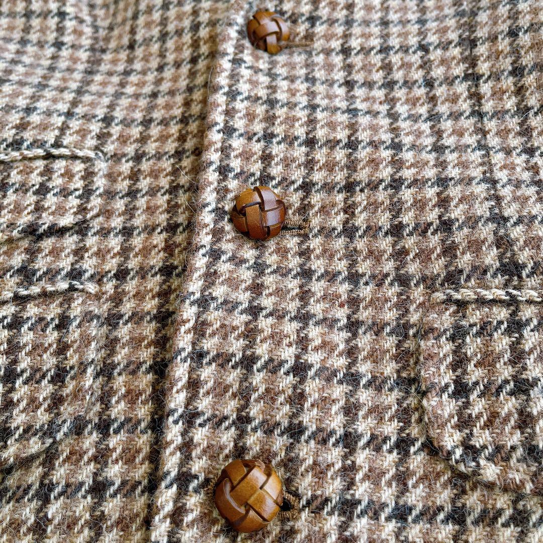 極美品 ポロラルフローレン ジャケット 千鳥格子 アルパカ ラムレザー パッチ