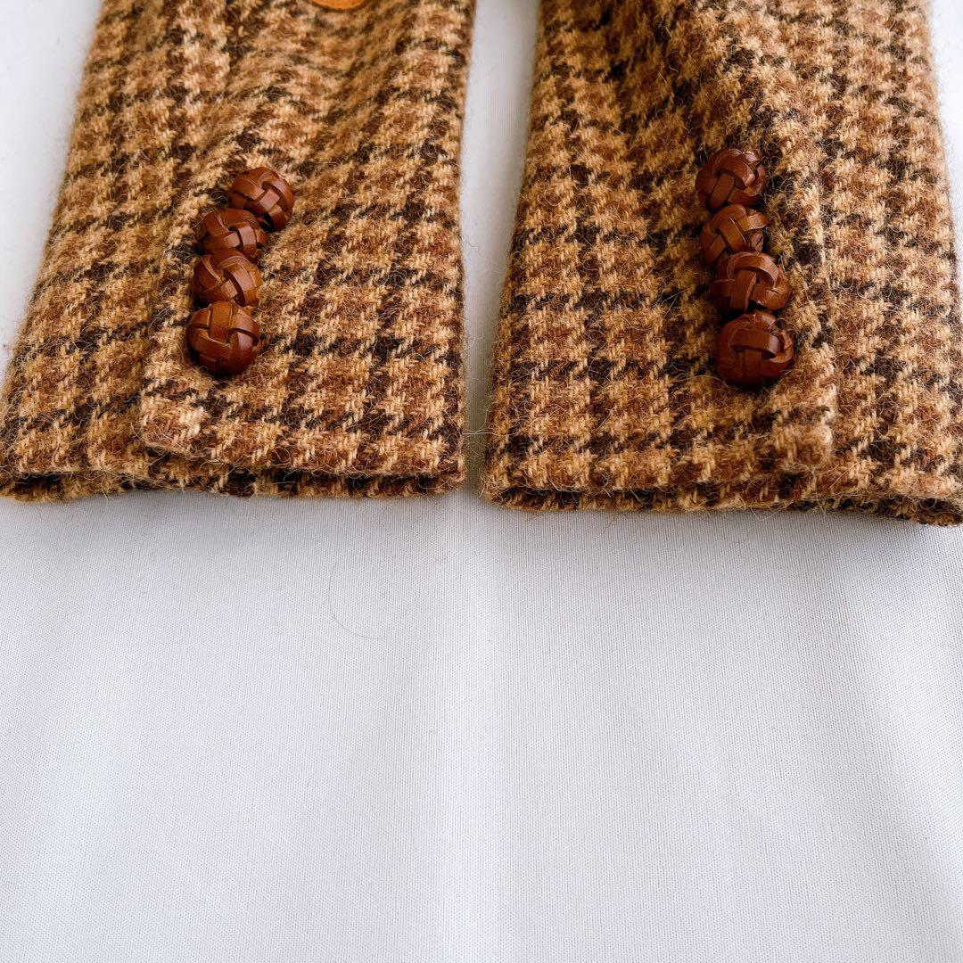 極美品 ポロラルフローレン ジャケット 千鳥格子 アルパカ ラムレザー パッチ