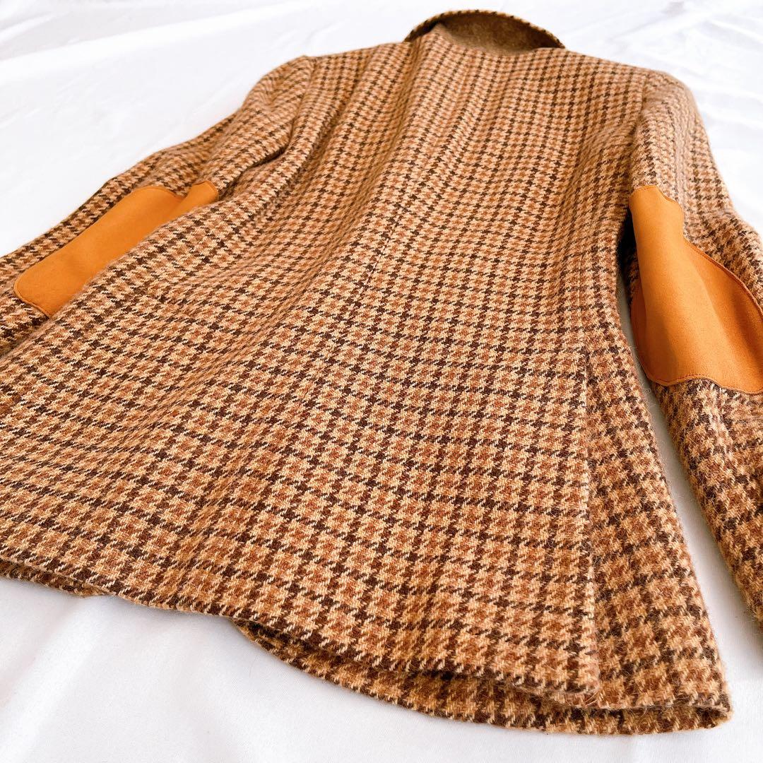極美品 ポロラルフローレン ジャケット 千鳥格子 アルパカ ラムレザー パッチ