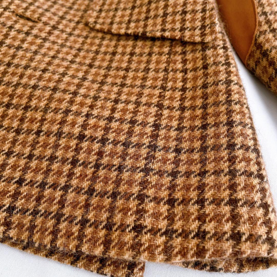 極美品 ポロラルフローレン ジャケット 千鳥格子 アルパカ ラムレザー パッチ