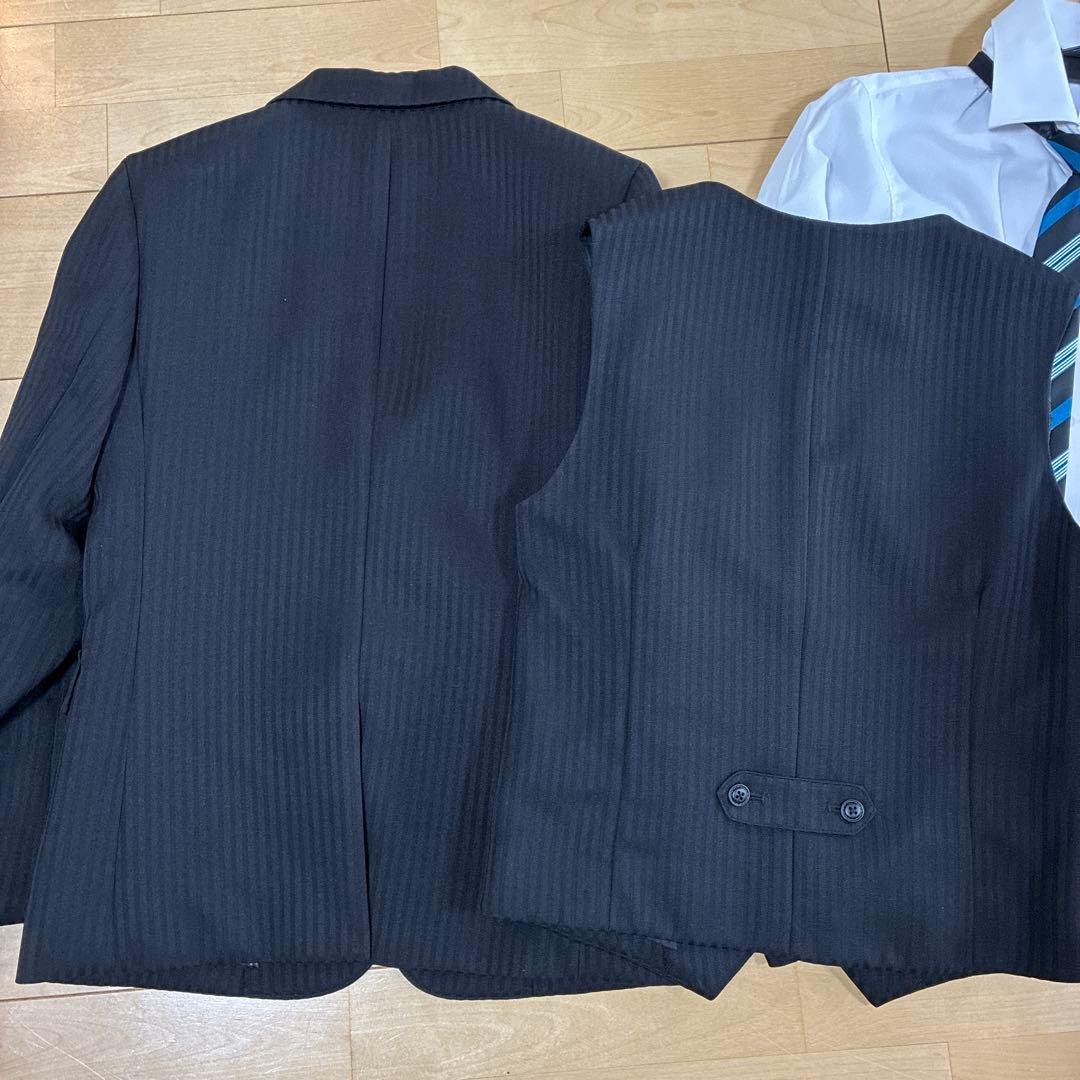 CHOPIN黒ストライプスーツ ジャケットパンツ5点セット細身卒業式男の子160