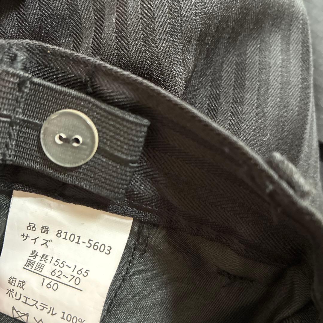 CHOPIN黒ストライプスーツ ジャケットパンツ5点セット細身卒業式男の子160