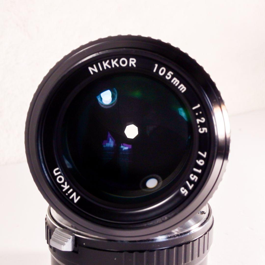 完動美品 ニコン Nikkor Ai 105mm f2.5 光学 外装共 綺麗
