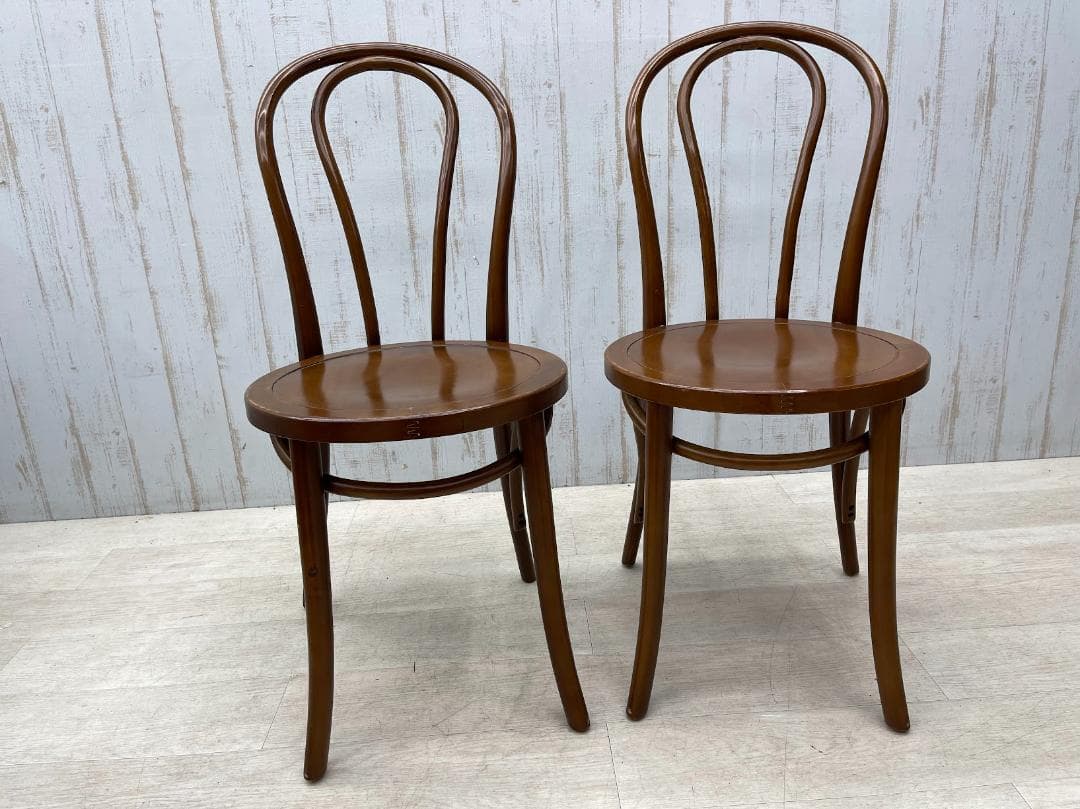 ベントウッド ループバック 曲木 2脚 まとめて ダイニングチェア 木製椅子