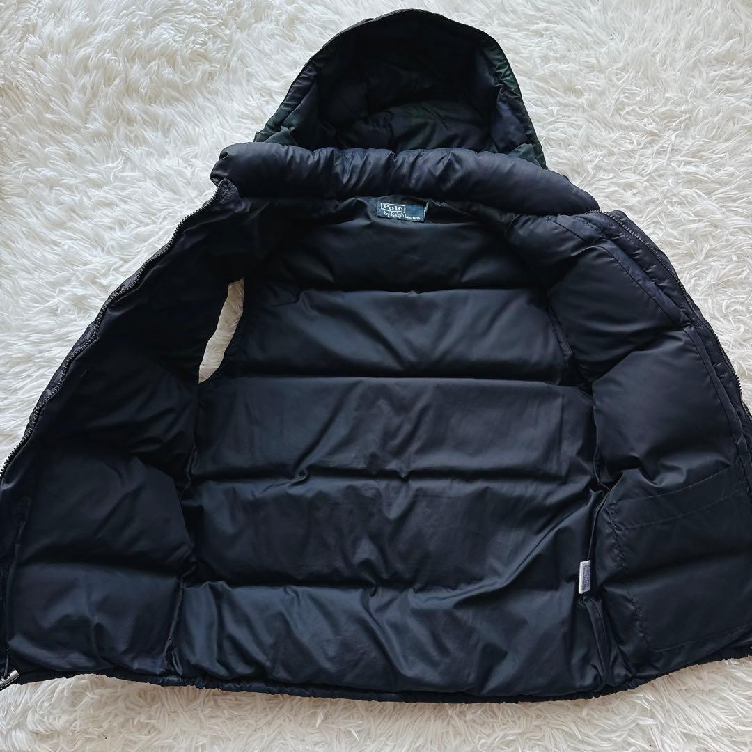 ポロバイラルフローレン 肉厚ダウンベスト レッドポニー刺繍 フード取り外し可