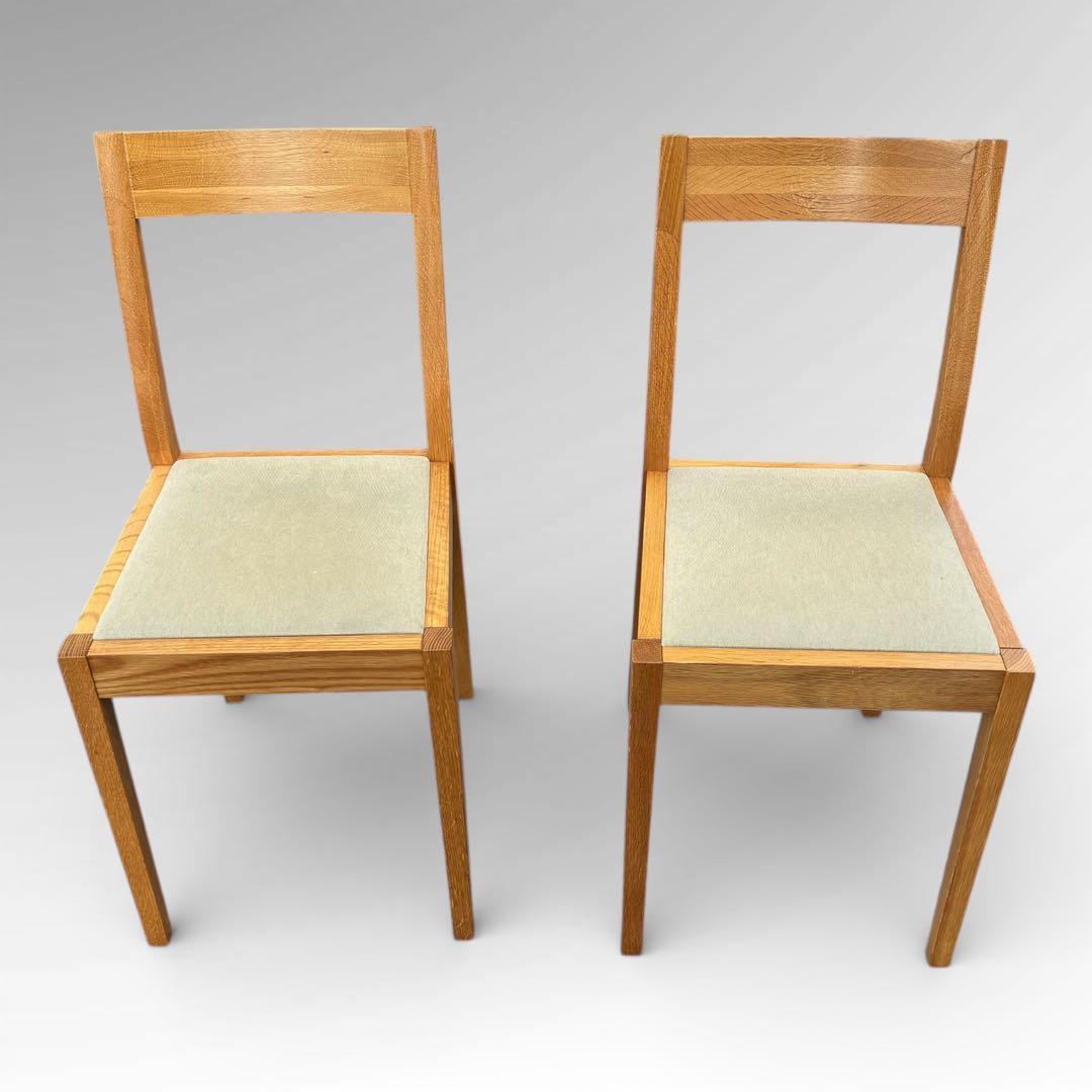 美品　無印良品 MUJI オーク材 ダイニング　チェア 2脚セット 北欧スタイル