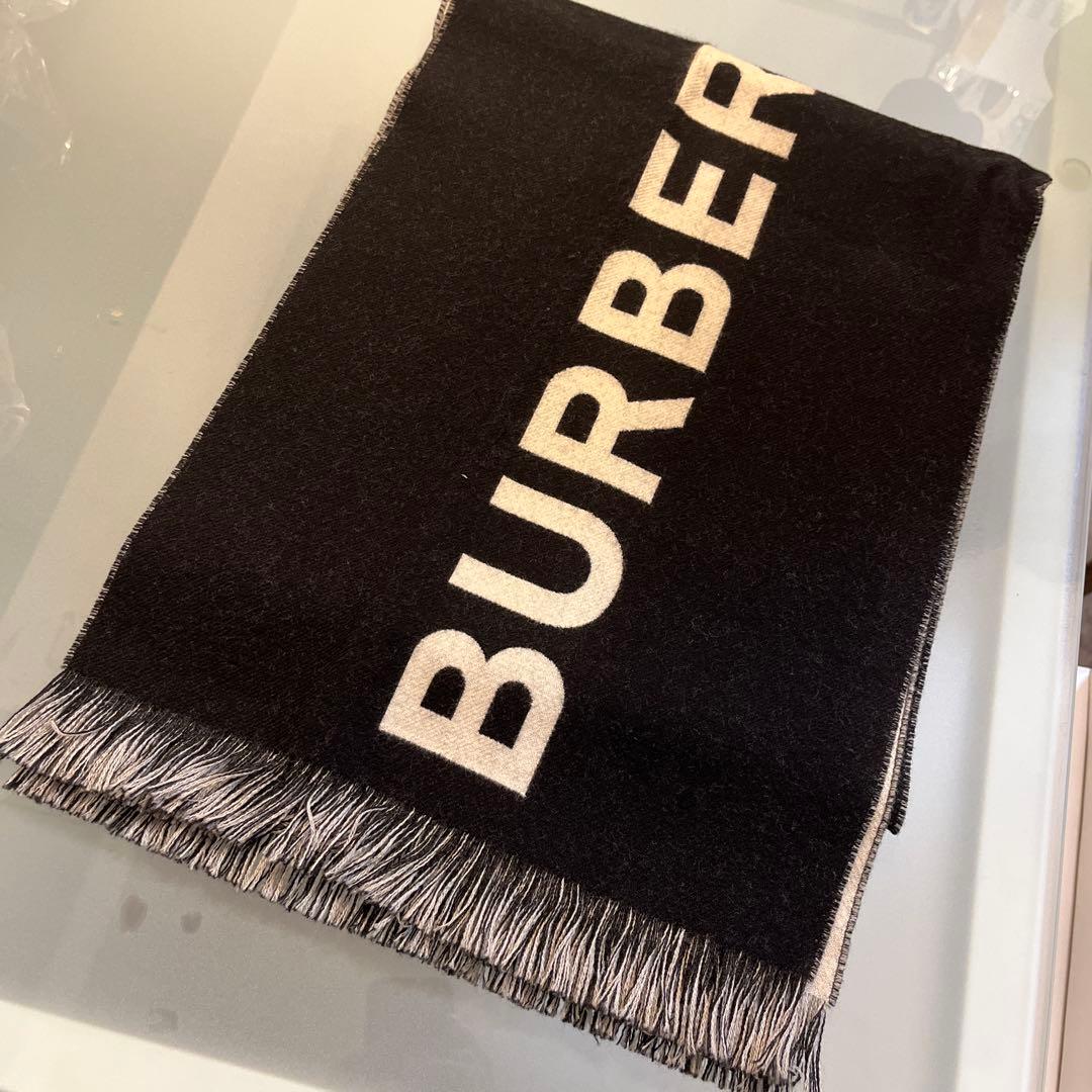 BURBERRY マフラー ブラック/ホワイト