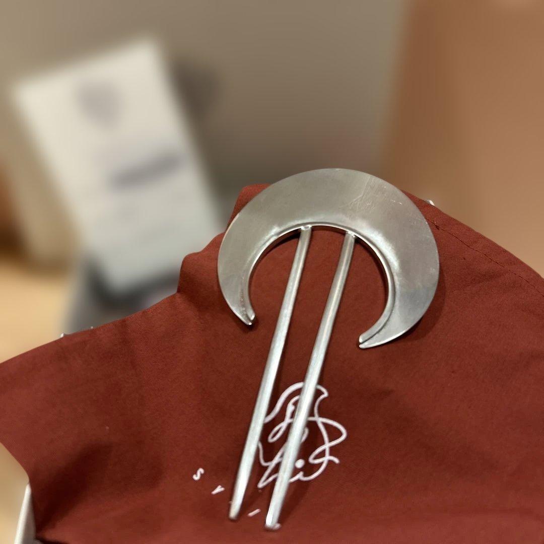Moon Plate Hair Fork（silver）