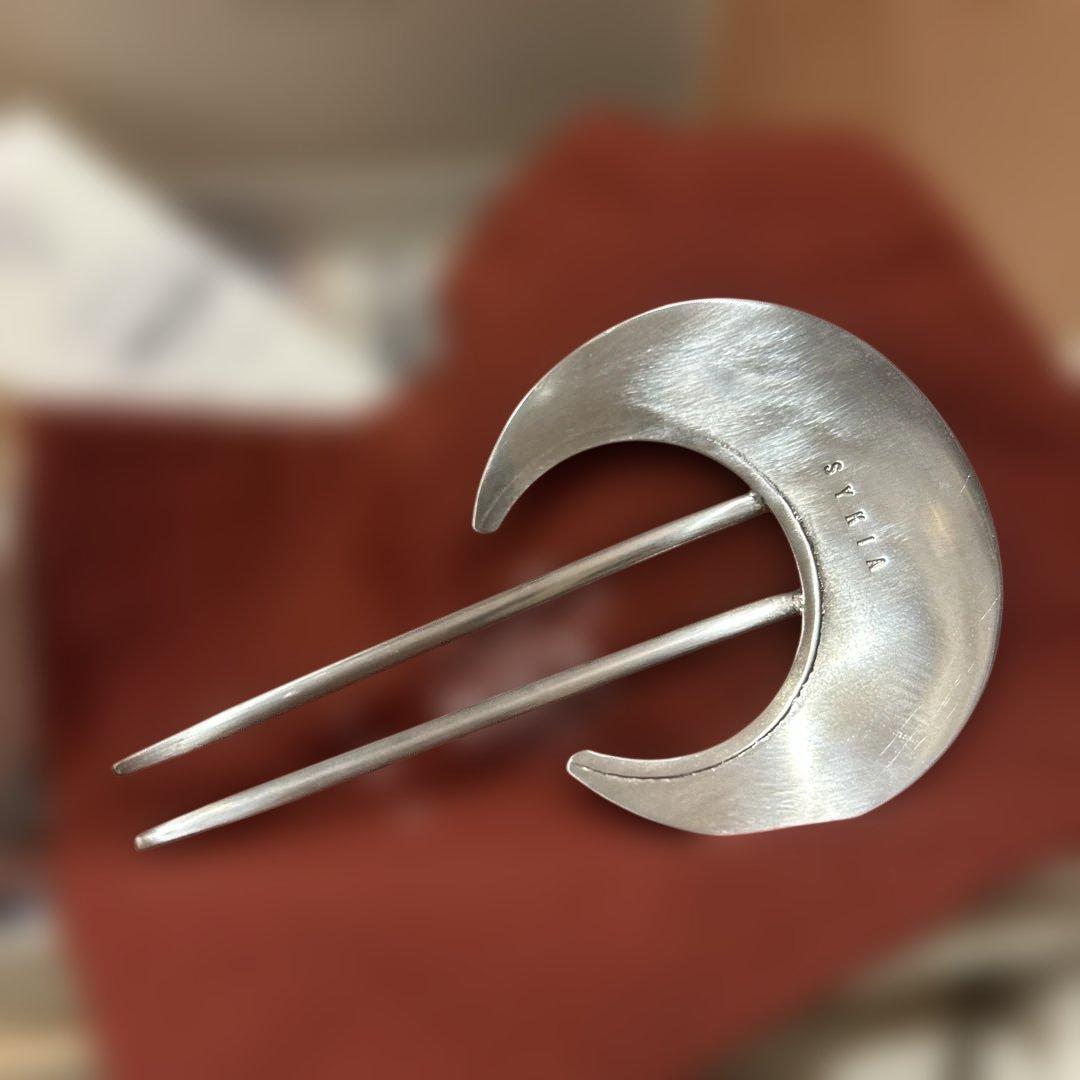 Moon Plate Hair Fork（silver）