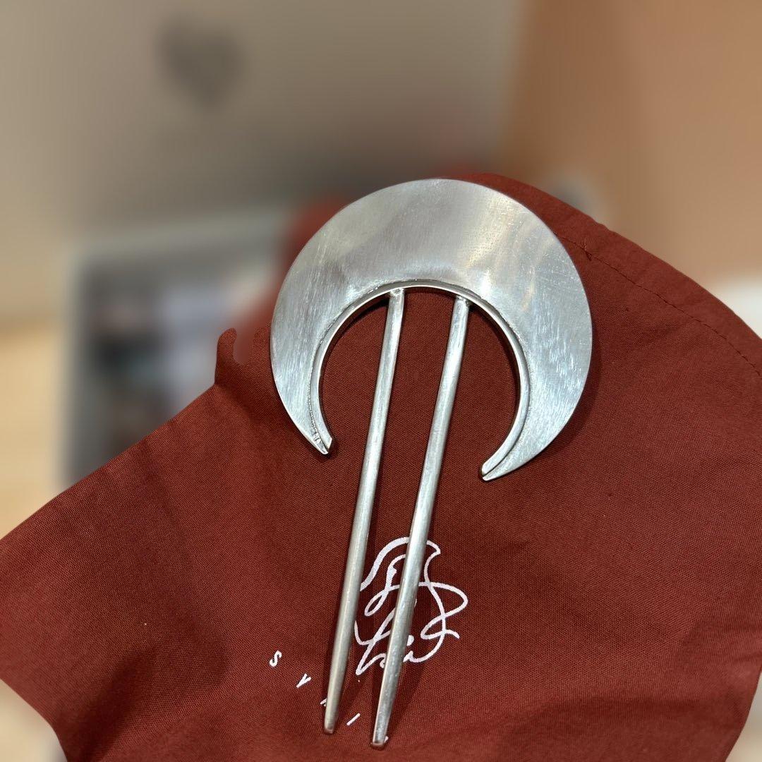 Moon Plate Hair Fork（silver）