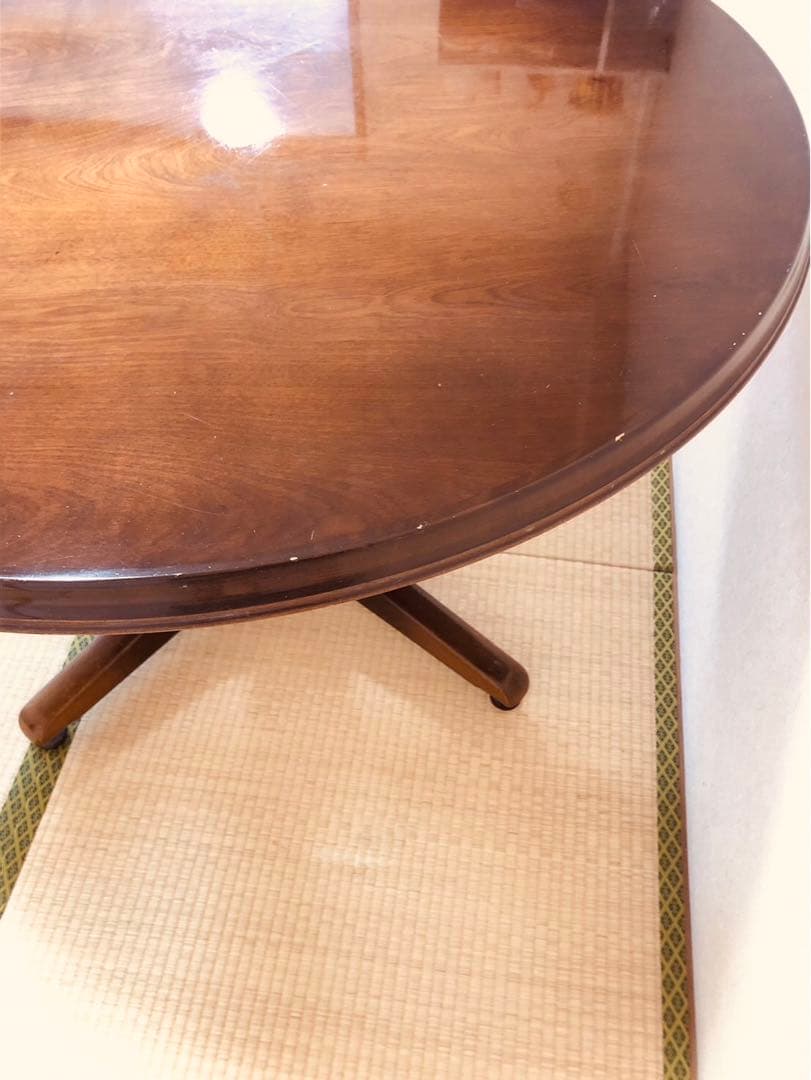 ao【希少】飛騨産業 キツツキマークの大型丸テーブル