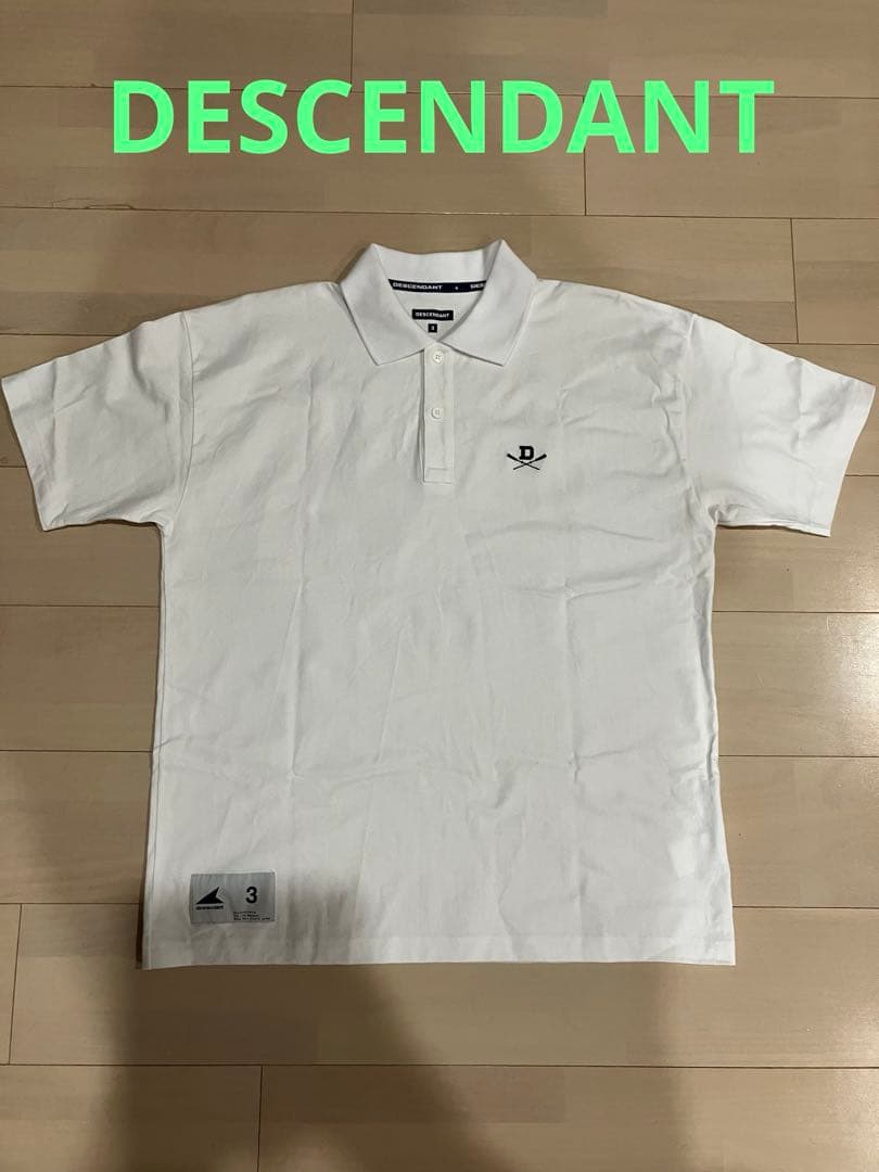 DESCENDANT CROSSPADDLE POLO SS サイズ3 ホワイト